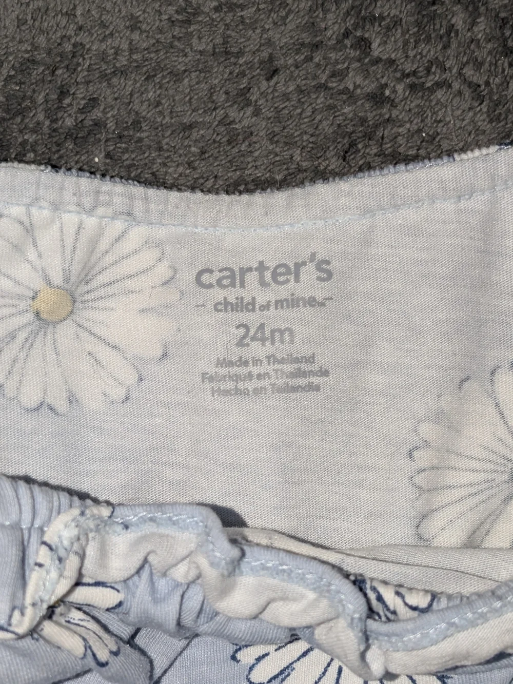 Carter's Light Blue Daisy Print Dress Bodysuit with White Daisies